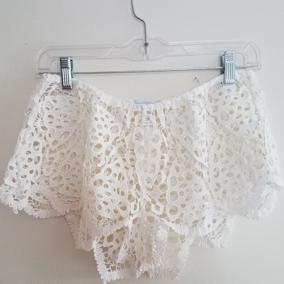 Eberjey Spearhead Sam Shorts Cover-up Crochet White S/M - Picture 6 of 13